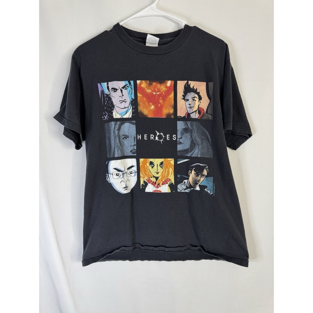 Heroes TV Show Graphic T-Shirt Adult Medium Black NBC Promo Comic Panel Tee